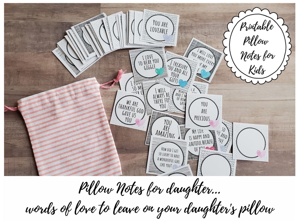Pillow Notes for Kids, Words of Love for Daughter, Love Notes, Mom and