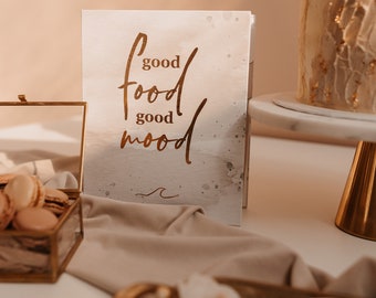 Recipe folder A5 gold foil Good Food Good Mood