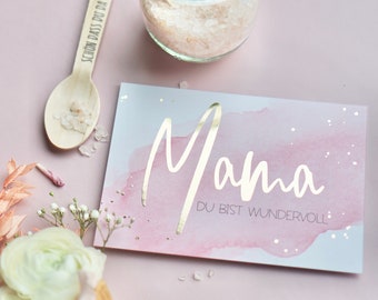 Mama Postkarte Muttertag goldfolie