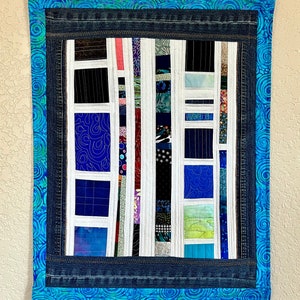 Modern Abstract Quilted Wall Hanging, Fiber Art, Contemporary Art Quilt, Unique Quilt Wall Art