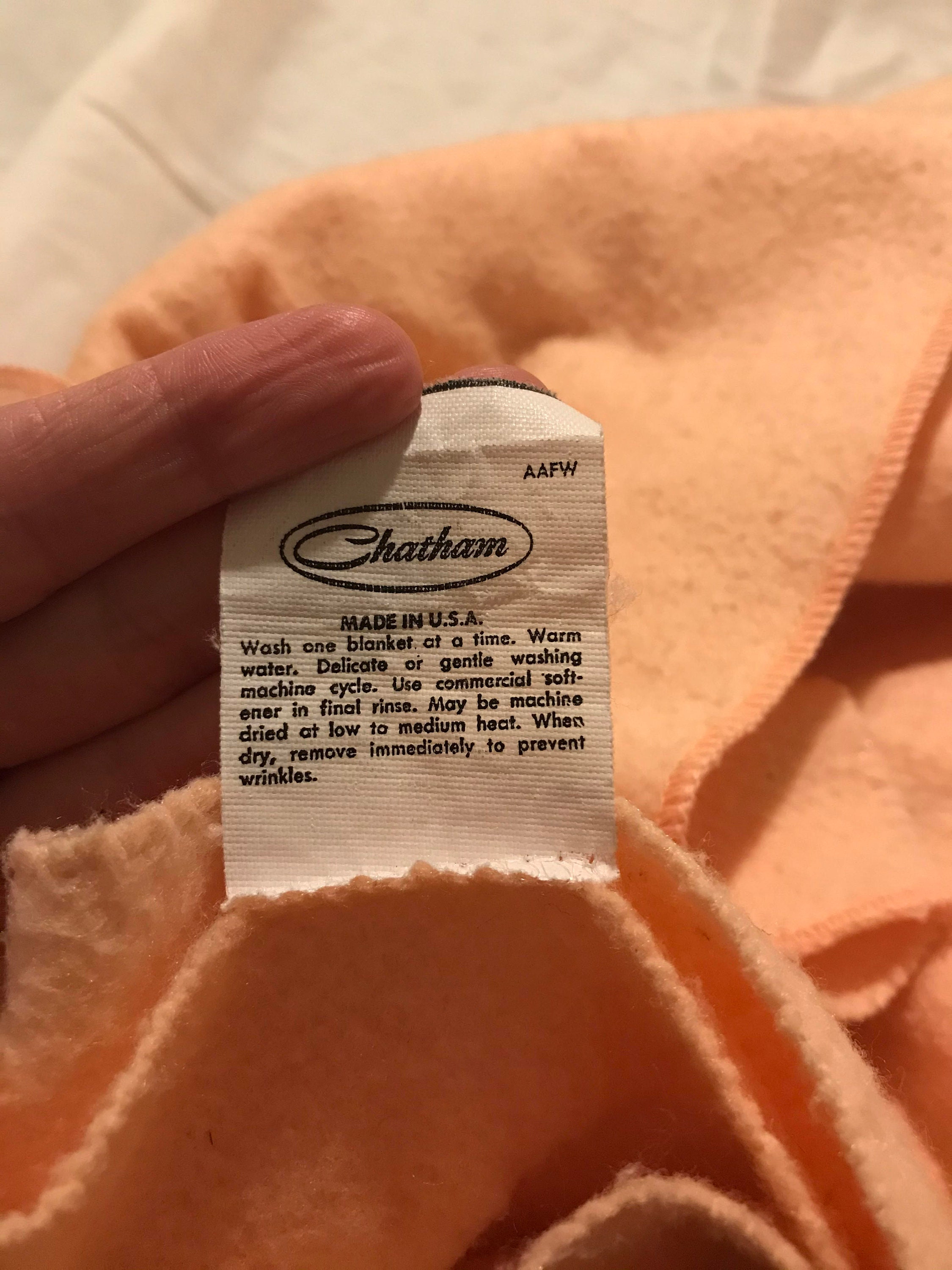 Chatham Acrylic Blanket Made in USA Queen Size Peachy Etsy