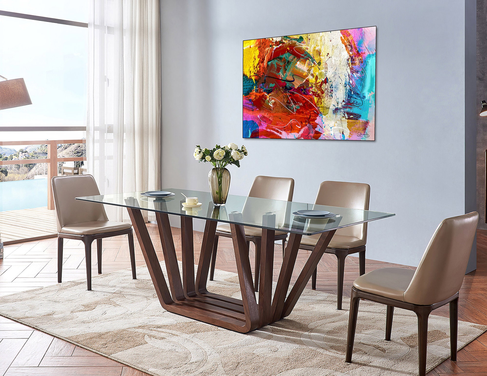 Abstract Home Decor Wall Art, Modern Abstract Canvas Wall Art, Fine Art