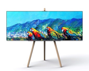 The macaw balcony Inspired by Claude Monet, Avila Canvas Prints Wall Art, Avila Contemporary Art, Avila Abstract Art, Venezuelan Art