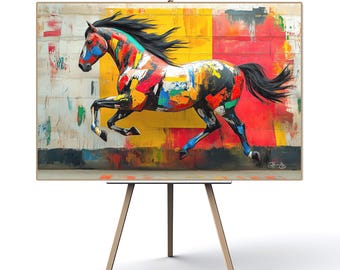 Colorful Horse Canvas Print - Vibrant Horse Wall Art for Living Room Decor, Animal Print, Colorful Horse Artwork