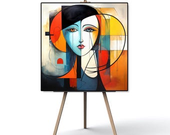 Abstract Modern Wall Art, Vibrant Colors, Expressionism Canvas Art Print, Abstract Figure Drawings, Fine Art Decor | Abstract Female Figures