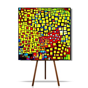 Bright vivid and colorful abstract print, Modern wall art, Multicolor geometric painting, Vibrant wall decor for living room, Fotoleo Design