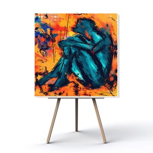 Abstract Modern Wall Art, Vibrant Colors, Expressionism Canvas Art Print, Abstract Figure Drawings, Fine Art Decor