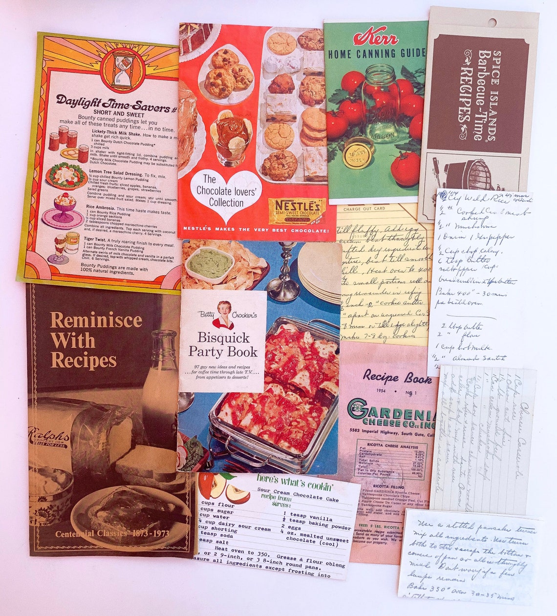 Vintage Cooking Recipe booklets and paper clippings Ephemera Etsy