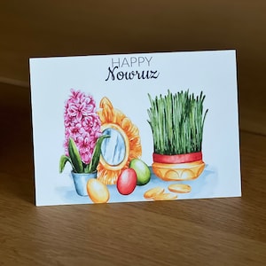 Feliz tarjeta Norouz para tus cálidos deseos کارت تبریک نوروز