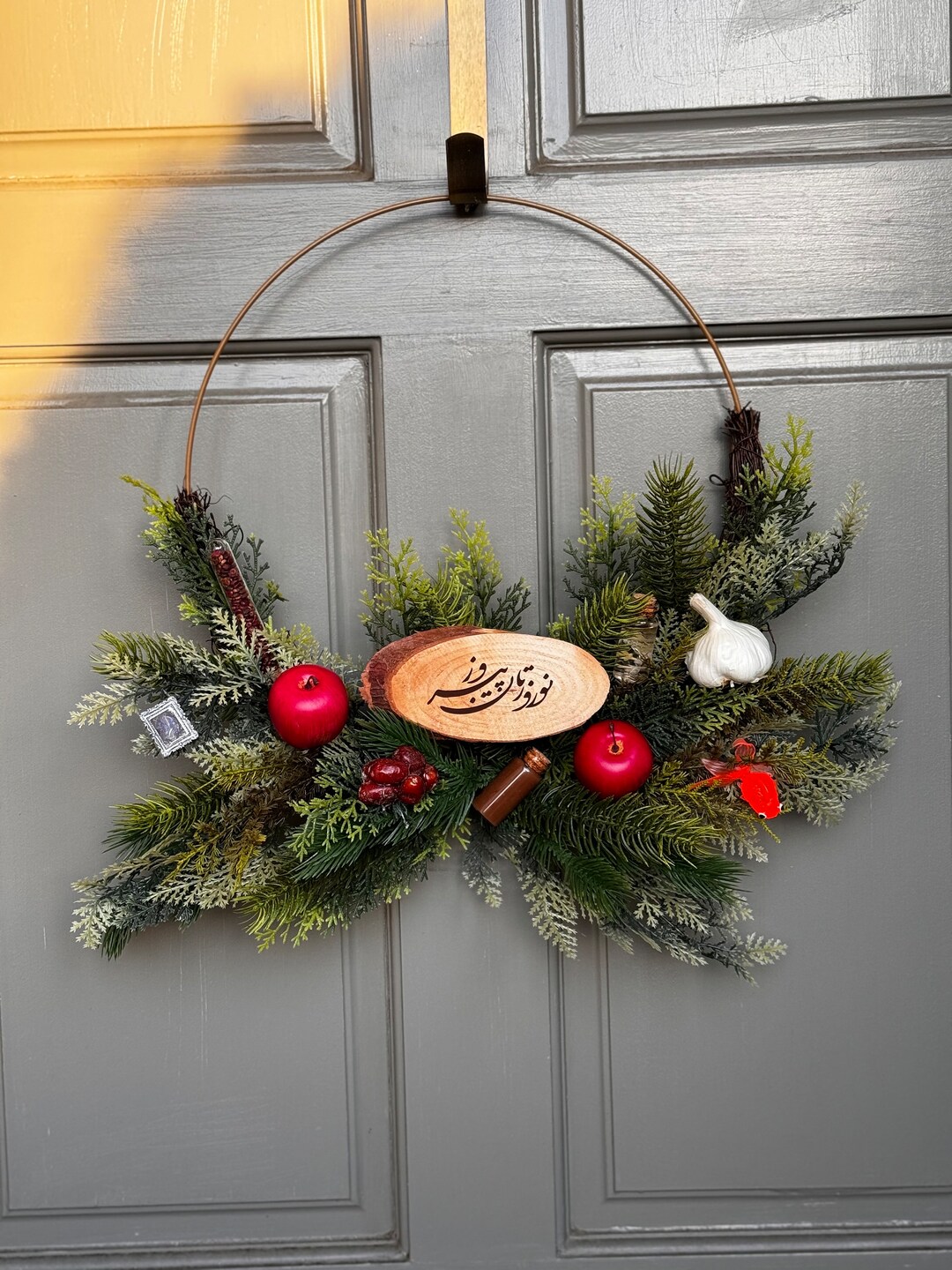 Haftsin Wreath With Farsi Typography Etsy