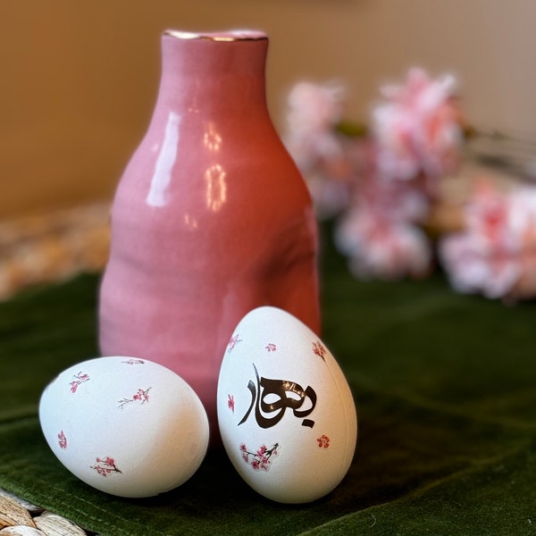 Juego de 2 huevos decorativos para "Bahar", Norooz, Norouz, Nawruz, Haftseen, Haftsin
