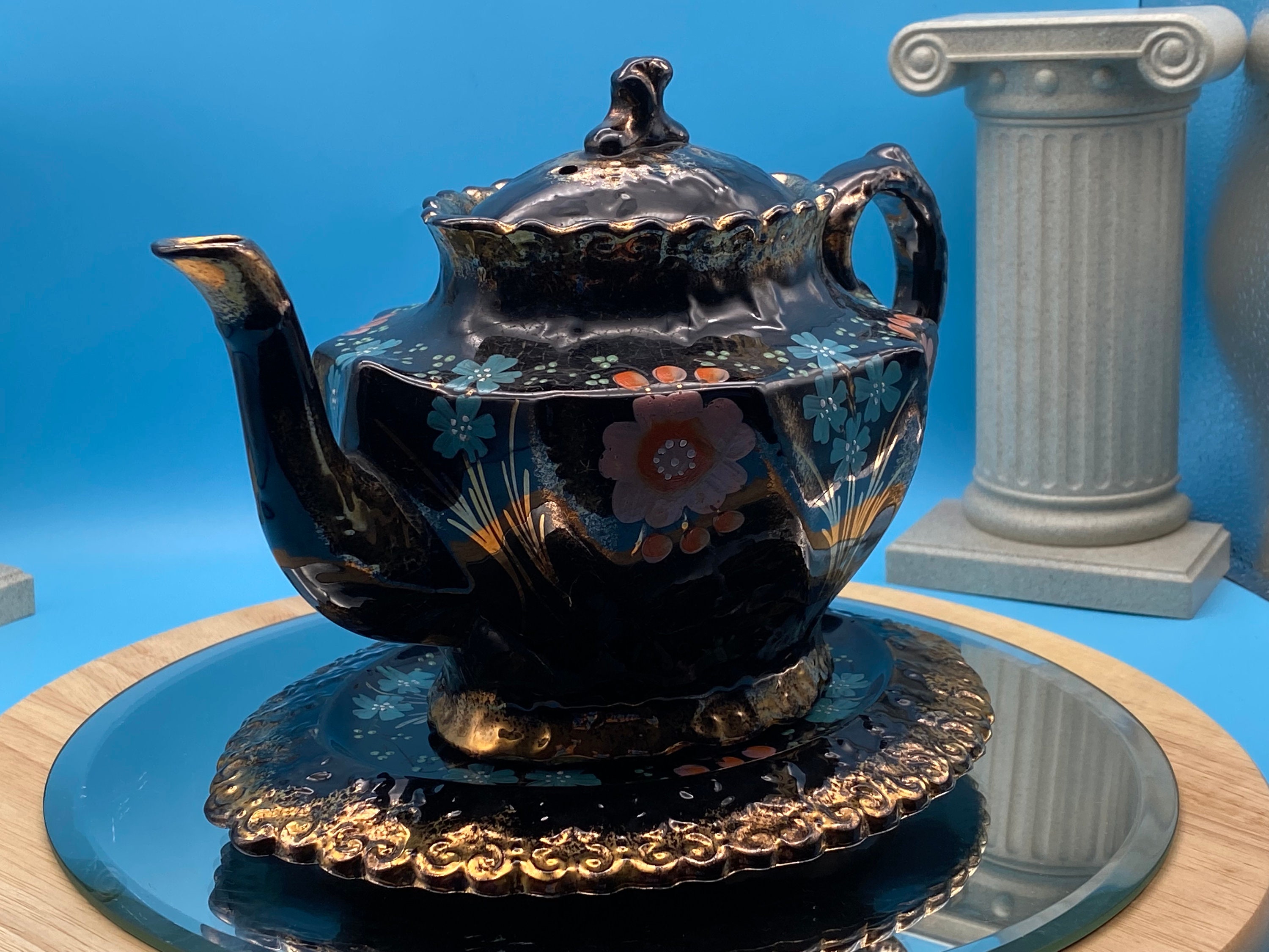 Antique Victorian Jackfield Teapot With Stand Earthenware Etsy UK