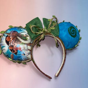 Princess Moana Handmade Mouse Ears |Custom Designed Mouse Ears | Disney Inspired Mouse Headband|
