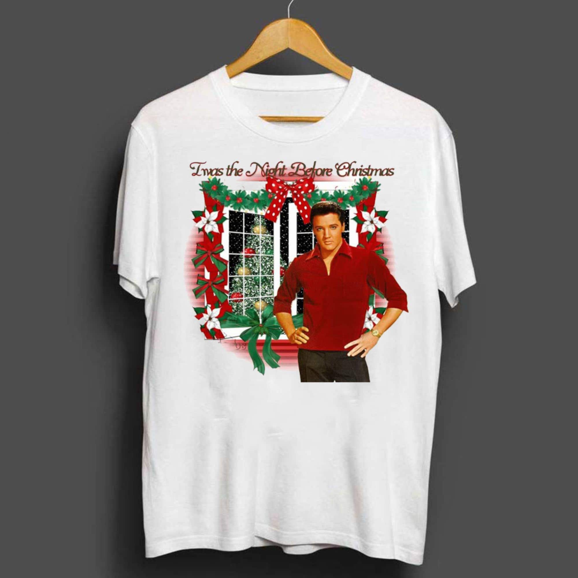 Discover Elvis Presley T-shirt, Elvis Presley I Was The Night Before Christmas T-shirt