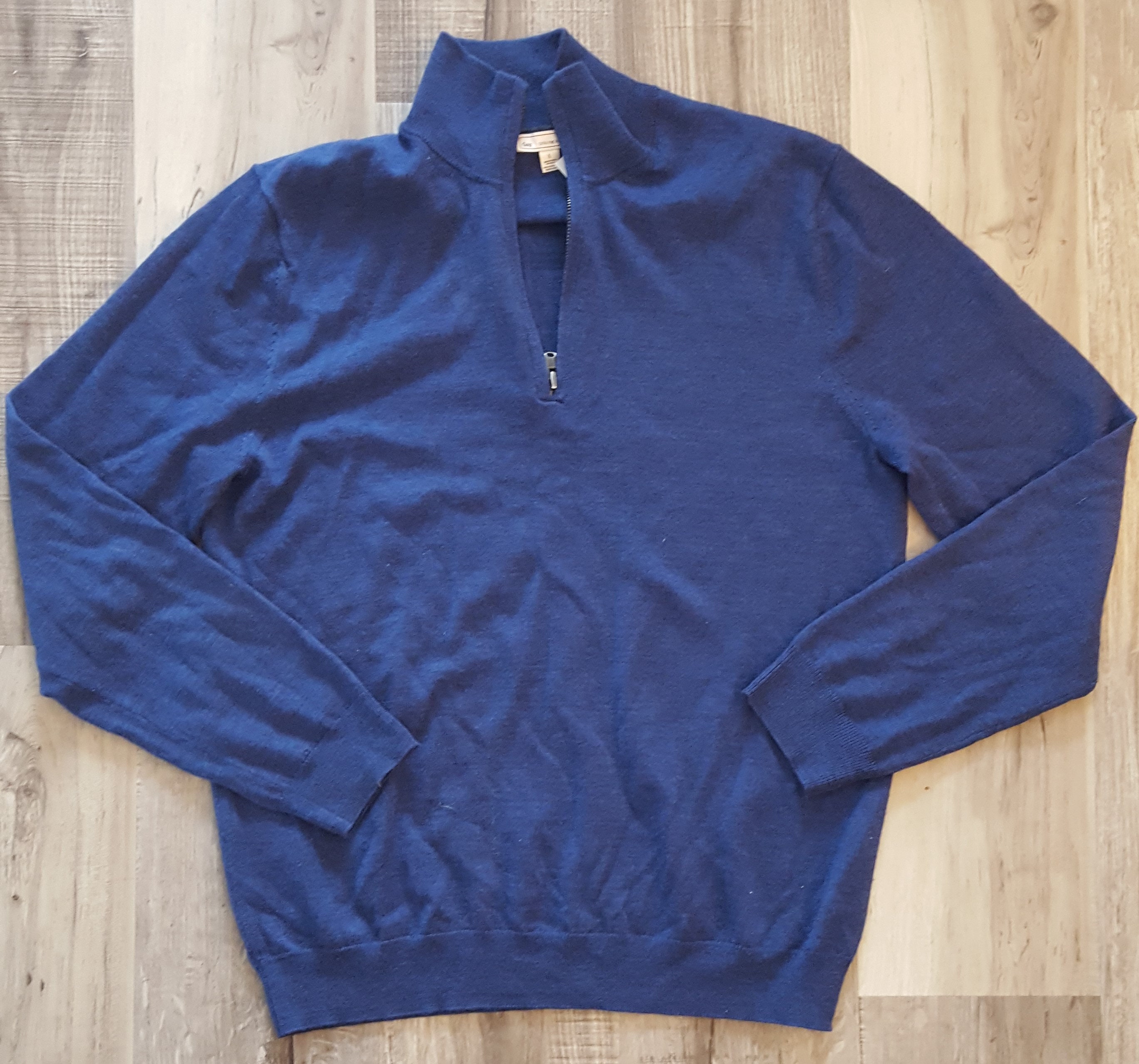 Vintage 100% Extra Fine Merino Wool half zip up Sweater | Etsy