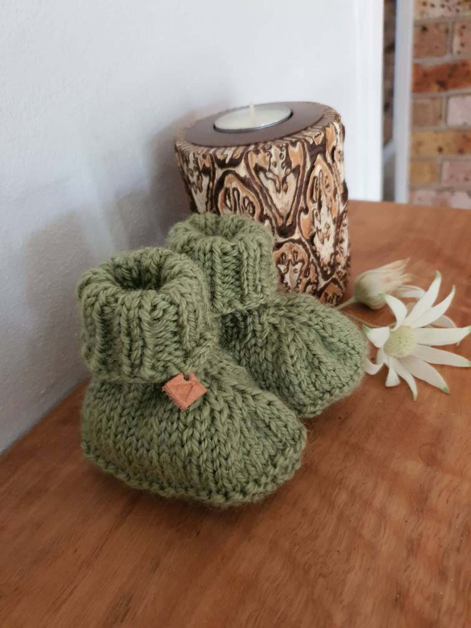 Knitted Baby Booties Australian wool Newborn Gender Etsy