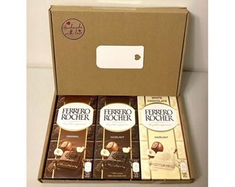 NEW Ferrero Rocher Chocolate Bar Hamper Milk Dark White Hazelnut