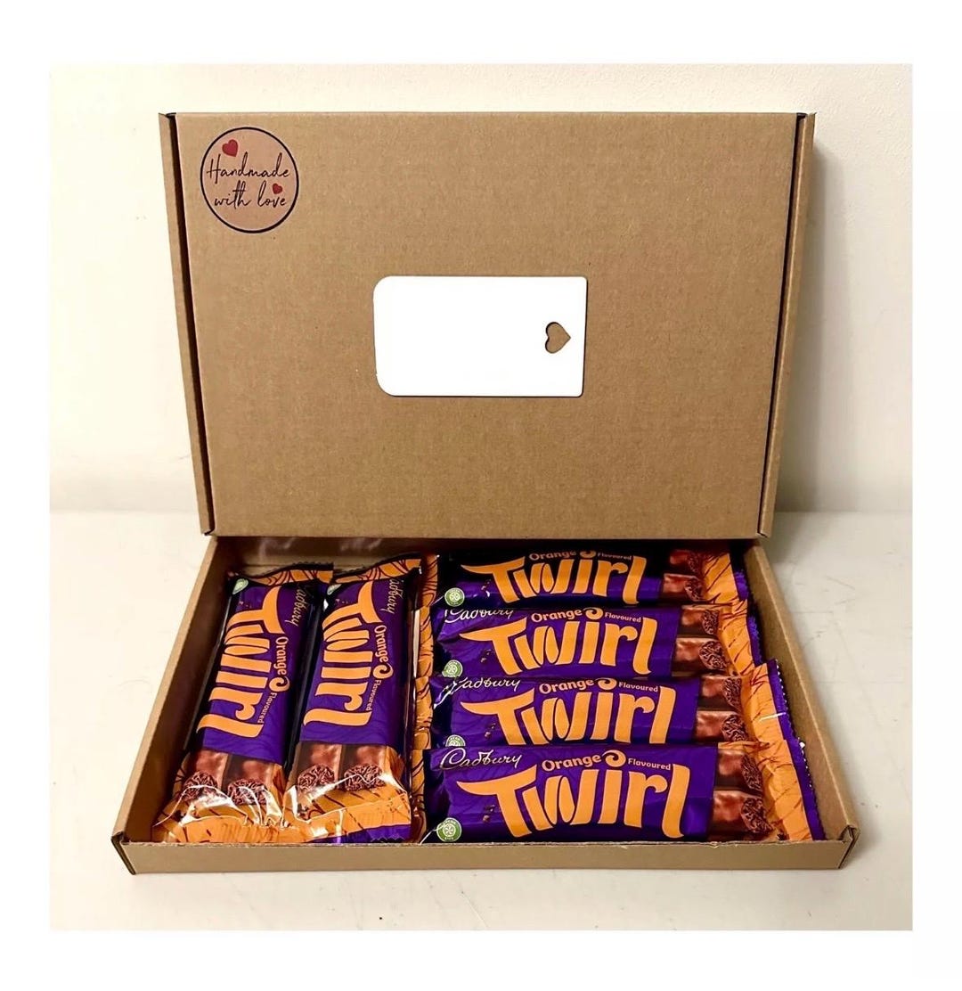 Cadbury Orange Flavoured Twirl Chocolate Bar Hamper Gift Box for All ...