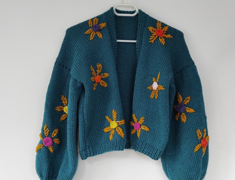 oversized flower cardigan
