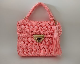 Metallic Crochet Bag/Crochet Handbag/Box Bag/Handmade Bags/Luxory Bag/Small Bag/Evening Bag/Festive Accessories/Gift for Her/Mother's Day