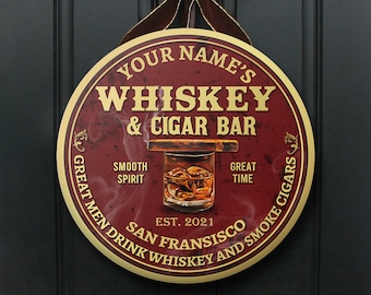 Makes a Great Whiskey and Cigar Bar Decor Under $20 Durable Metal Sign Metal Sign 8 x 12 Use Indoor//Outdoor Whiskey /& Cigars