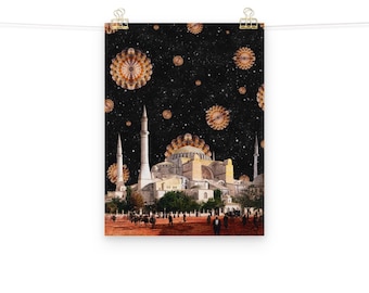Ottoman Empire Era - Modern Day Istanbul Turkey Surrealism Inspired Poster Art Print