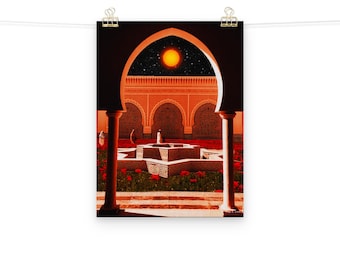 Masjid Mosque Surrealism Islamic Art | Matte Poster Print | Gifts for Muslim Friends