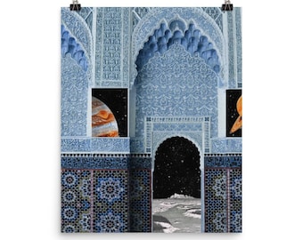 Masjid Space Collage Wall Art | Matte Poster Print | Gifts for Muslim Friends