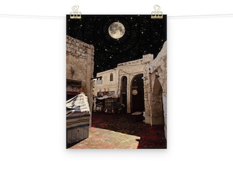 Arabian Bazaar Surrealism Art Poster Print