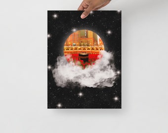Kaaba Space Art | Poster Print | Dream Surrealism Art | Gifts For Muslims | Muslim Friends | Desi | Wall Art