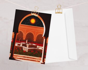 Surrealism Architectural Design Space Asia South Asian Blank Greeting card