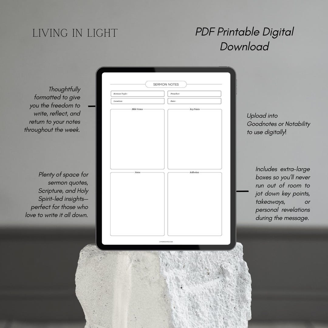 Ser Man Notes.pdf Sermon Notes PDF – Christian Digital Download – Printable Church Notes ...