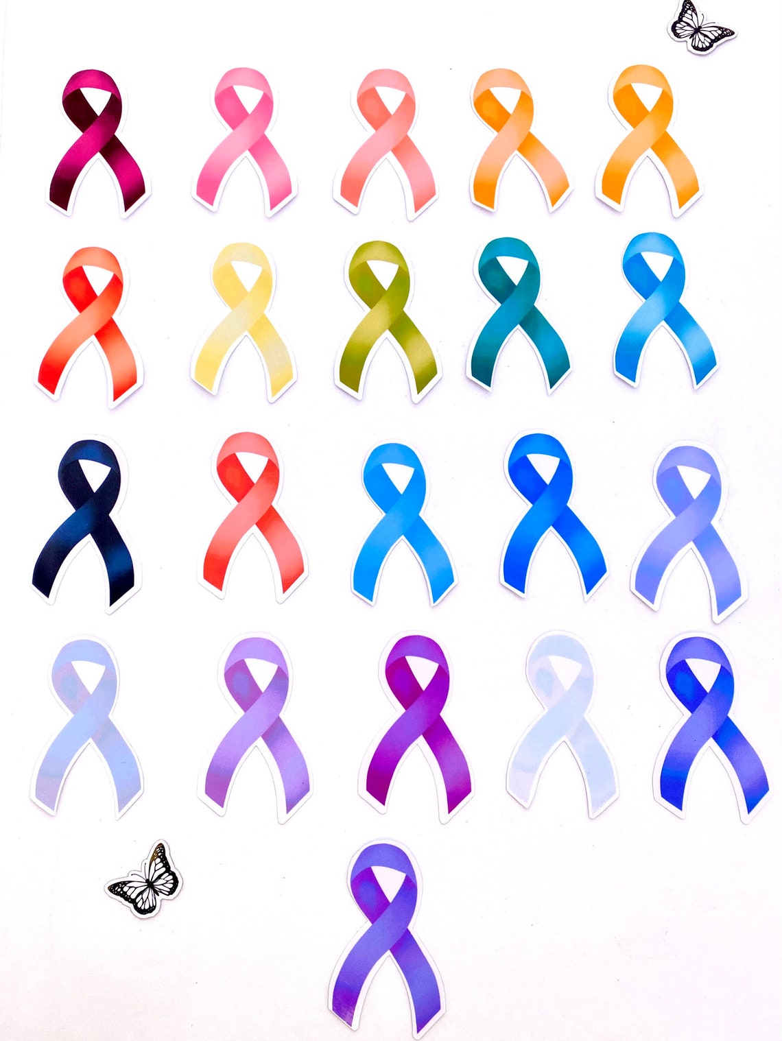 Cancer Awareness Ribbon Stickers Breast Cancer Lung Cancer Etsy