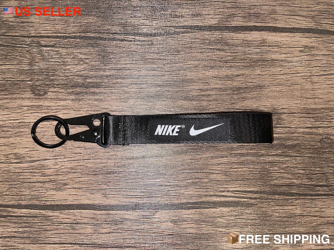 NIKE BLACK Stylish Racing Keychain Wrist Lanyard With Metal | Etsy