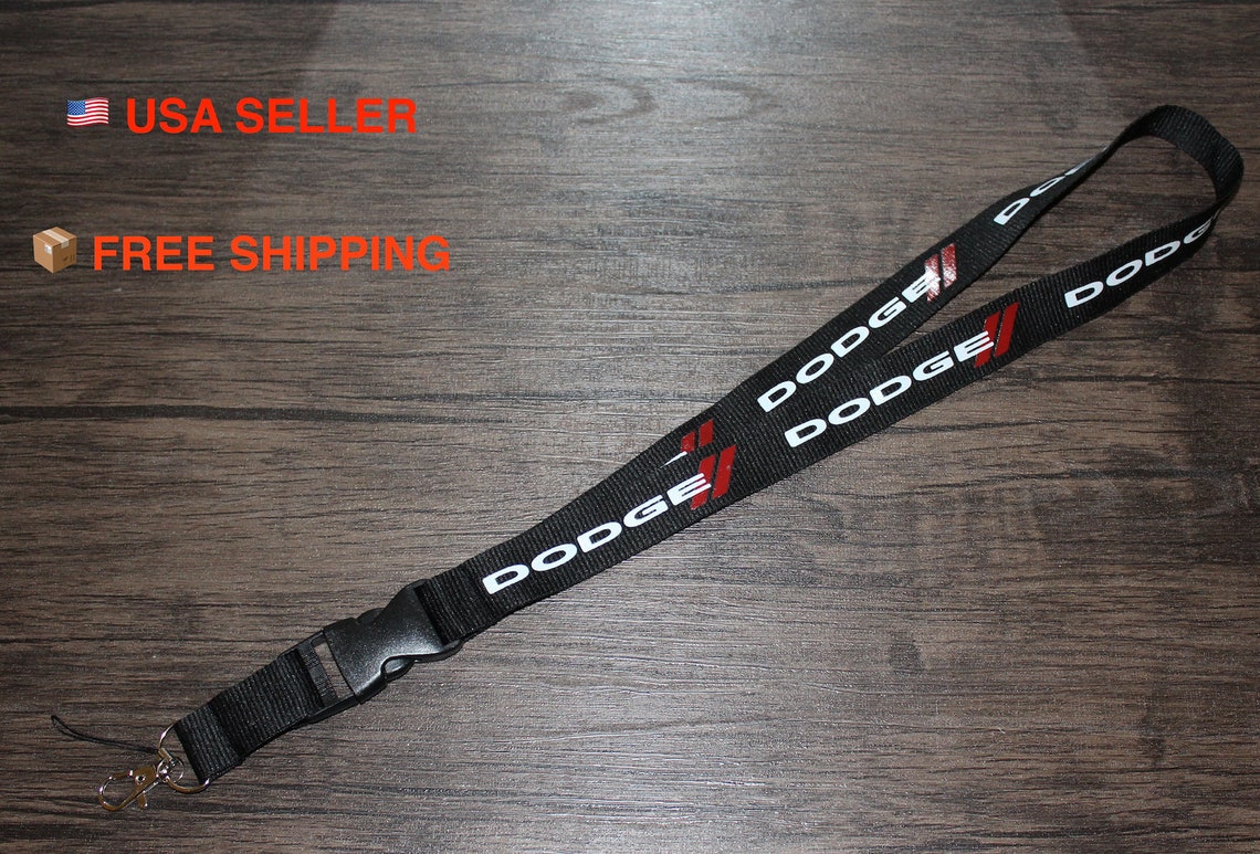 Dodge BLACK Racing Keychain Lanyard with Metal Keyring FREE Etsy