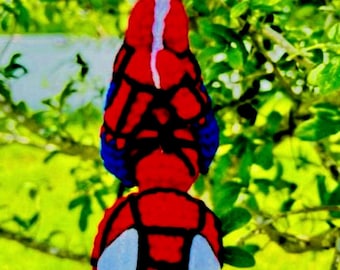 Crochet Spiderman Car Accessory, Handmade Marvel Decor