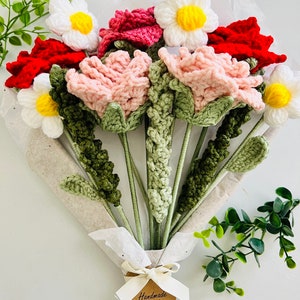 Ramo de Rosas Tejidas/ Roses Bouquet in Crochet/ Forever Flowers/ Flores para siempre/ Regalo para mama/ Gifts Idea/ Bouquet Flowers