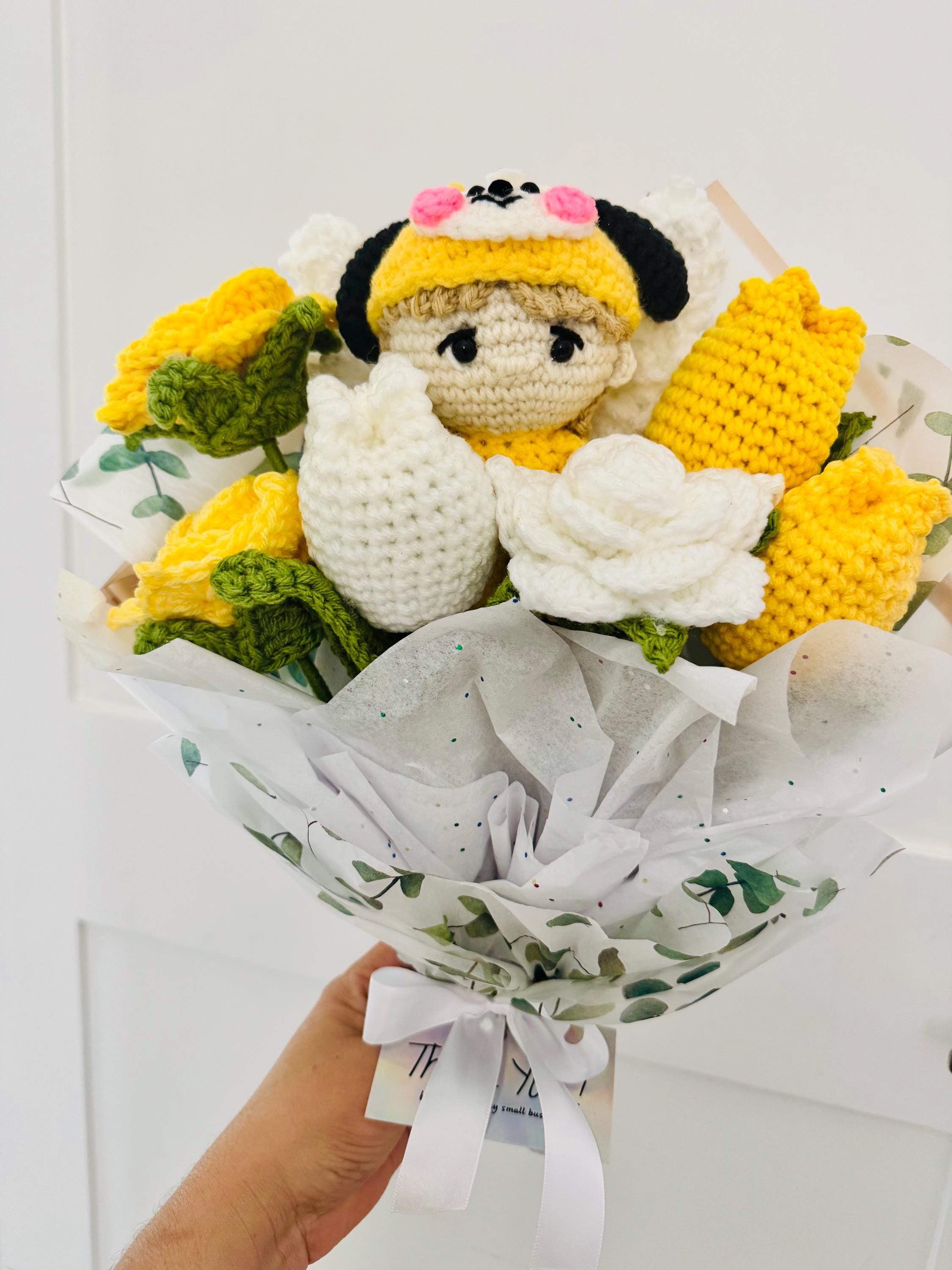 Crochet BT21 Tata Flower Bouquet, BTS Army Gift - Etsy