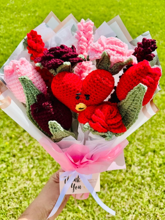 Crochet BT21 Tata Flower Bouquet, BTS Army Gift - Etsy