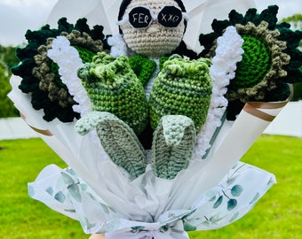 Muñeco Feid,Feid Crochet, Flowers bouquet,FERXXO in crochet,Amigurumi,Flores en ganchillo,Regalo para amante de la música,Gift Idea