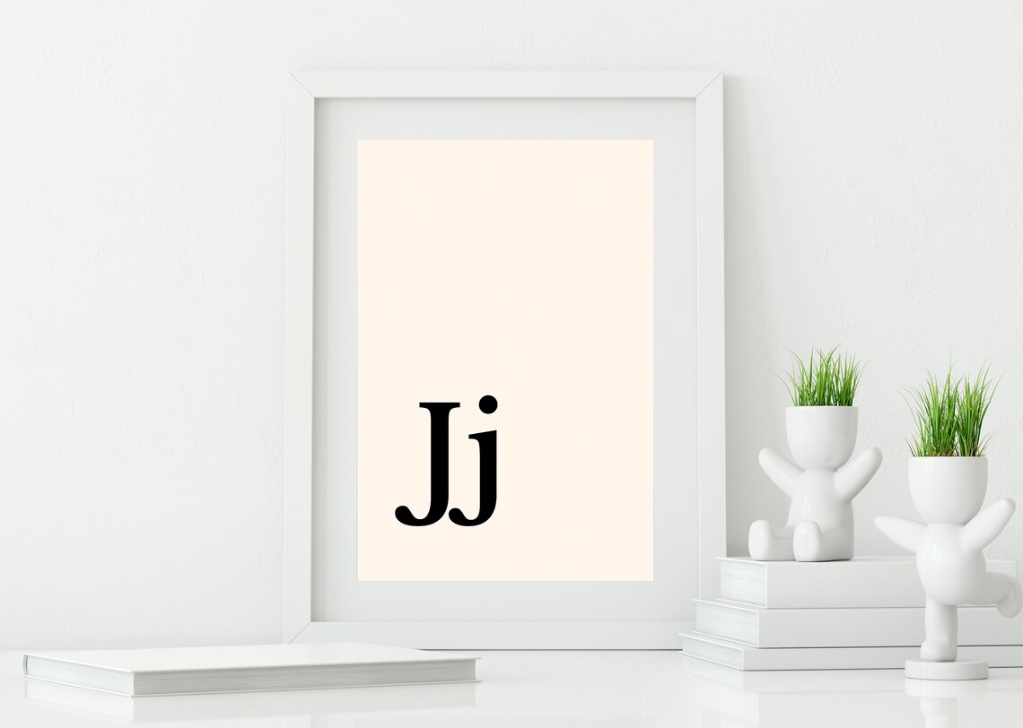 Letter J Wall Art Letter J Print Minimalist Art Modern Art Etsy