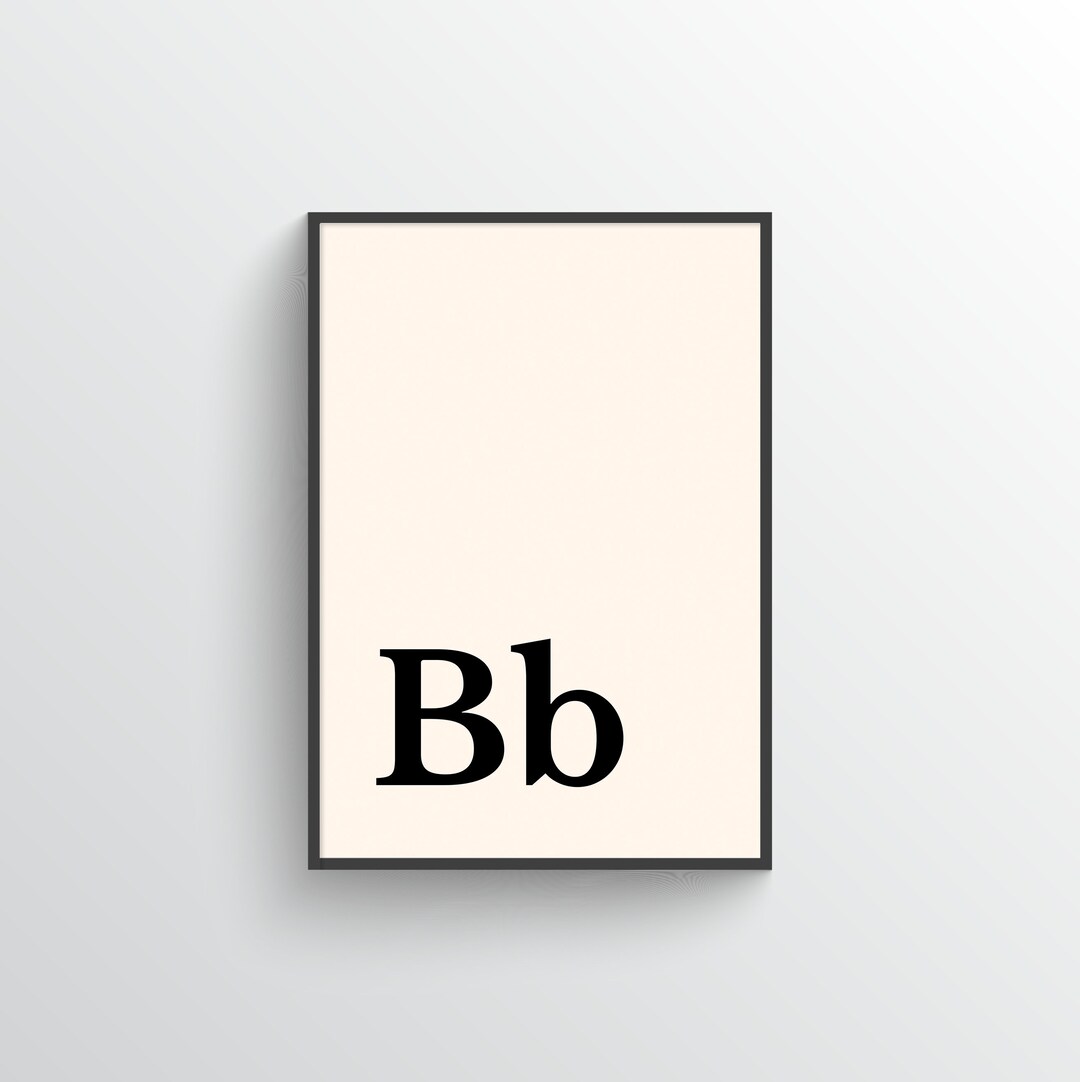 Letter B Wall Art Letter B Print Minimalist Art Modern Art Etsy