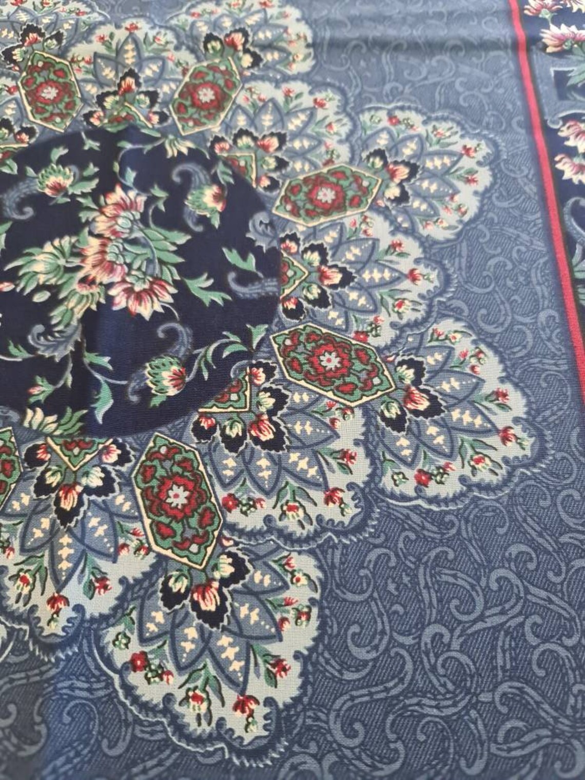 Spring Industries Inc Quilting Cushion Panels 1 Blue Floral Etsy