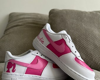 Kids custom Nike Air Force x Barbie Inspired