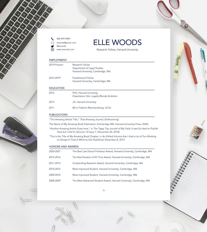 Simple Academic CV curriculum Vita TEMPLATE Etsy Simple Academic CV curriculum Vita TEMPLATE Etsy