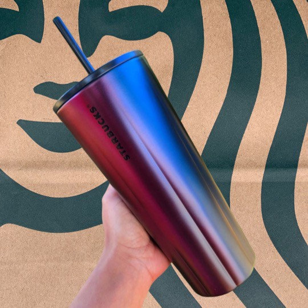 Starbucks Oil Slick Scalloped Stainless Steel Tumbler Etsy