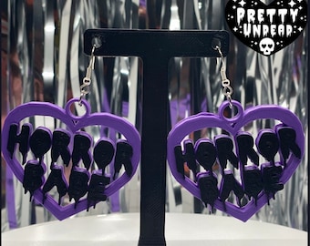 Horror Babe 3D Printed Earrings – Spooky Cute Jewelry, Creepy Glam Accessories, Goth Girl Gift, Halloween Statement Earrings, Alt Baddie
