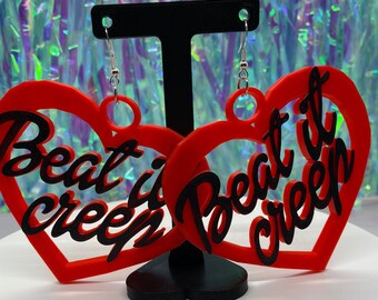 Beat It Creep 3D Printed Earrings– Punk Statement Jewelry, Sassy Bold Earrings, Alt Girl Accessories, Feminist Earrings, Attitude Jewelry