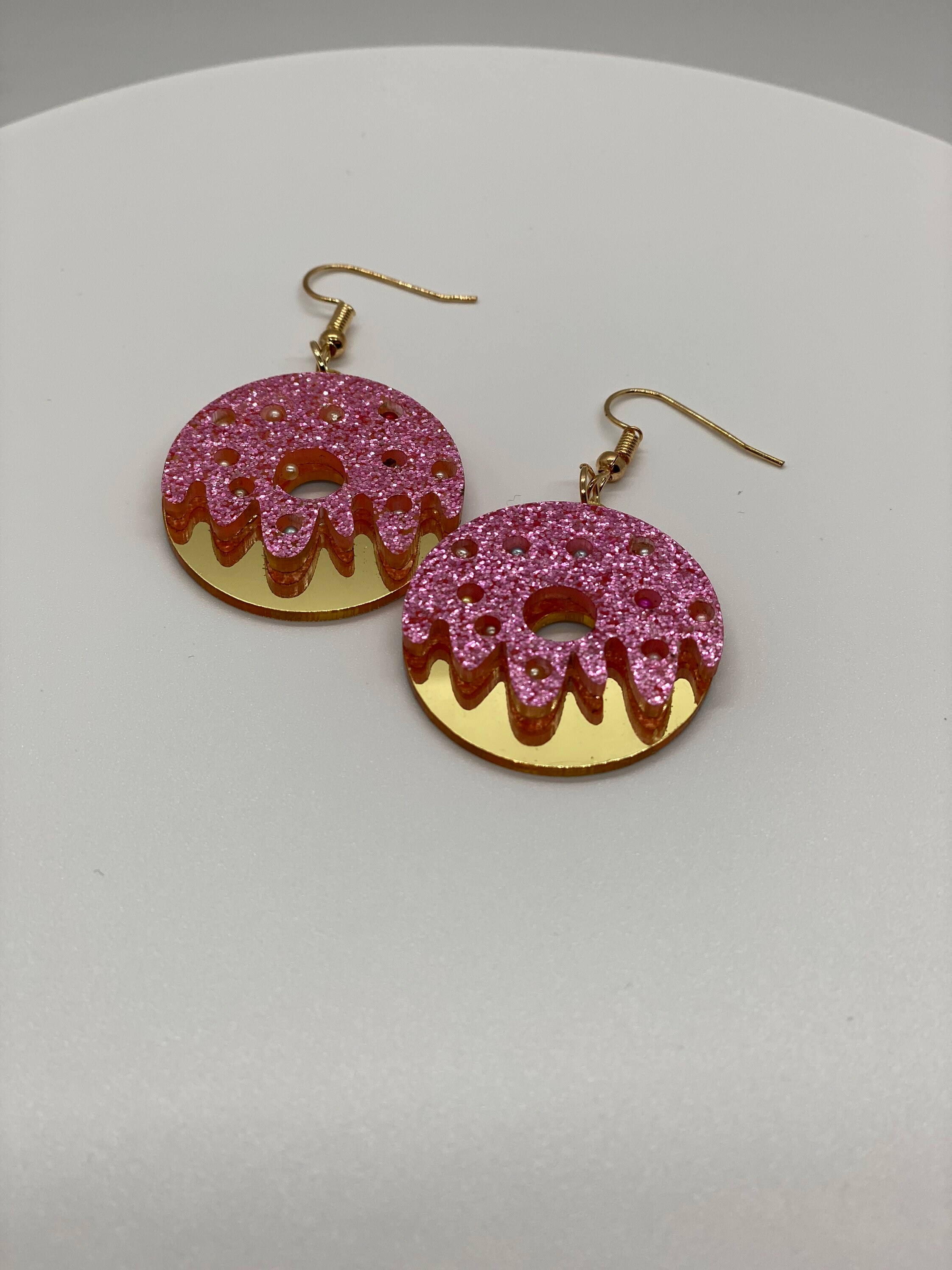 Sparkle Donut Earrings Cute Trending handmade earrings | Etsy