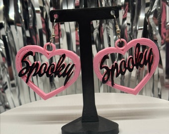 Spooky 3D Printed Earrings, halloween earrings, Halloween Statement Jewelry, Witchy Earrings, Gothic Accessories, Cute Earrings, Spooky Gift